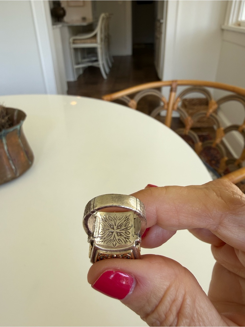 PRETTY RING!! Konstantino Ring with Square Blue Topaz - Picture 5 of 7